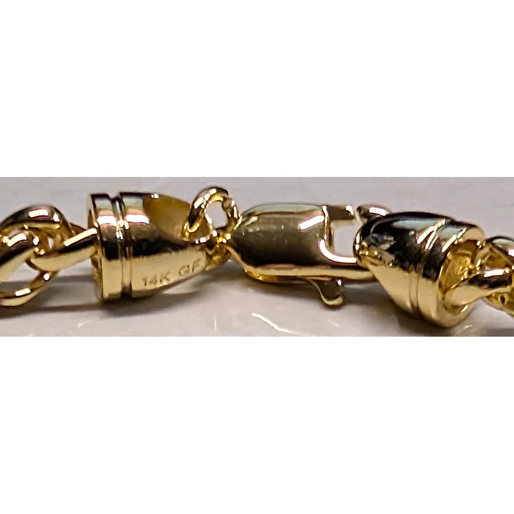 New 14K GF Gold Filled Wheat Chain Bracelet 7.25